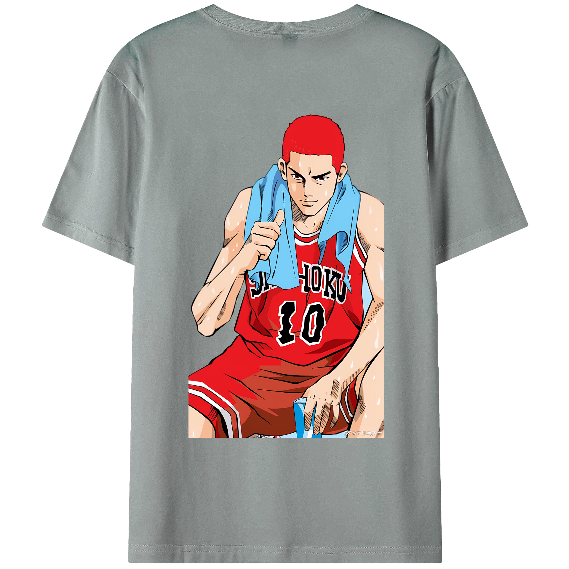 （画像用） SLAM DUNK／スラムダンク 綿100％ メンズ半袖Tシャツ（バックプリント） 通気性